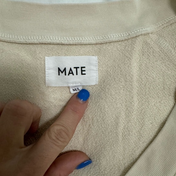 Mate the Label V Neck Sweatshirt CREAM M/L - Picture 4 of 5